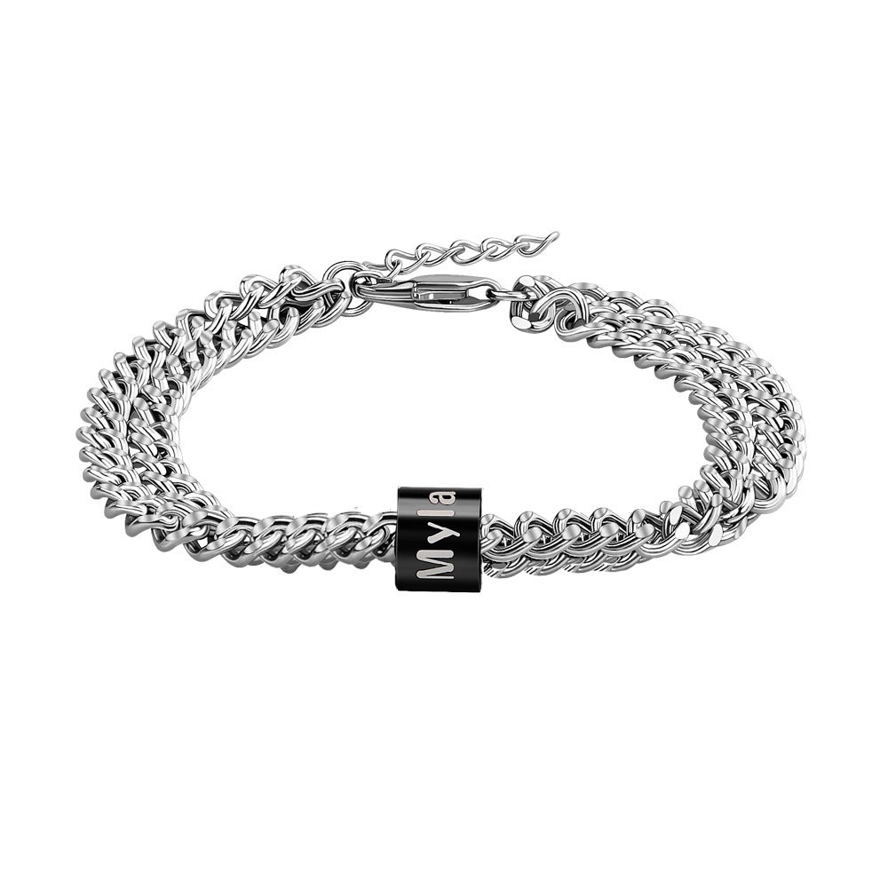 Men's Beaded Letter Bracelet Father's Day Gift