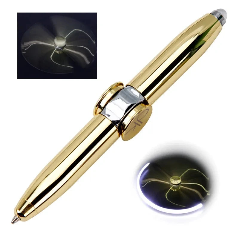 Decompression Finger Rotate Luminous Gyro Pens Toy