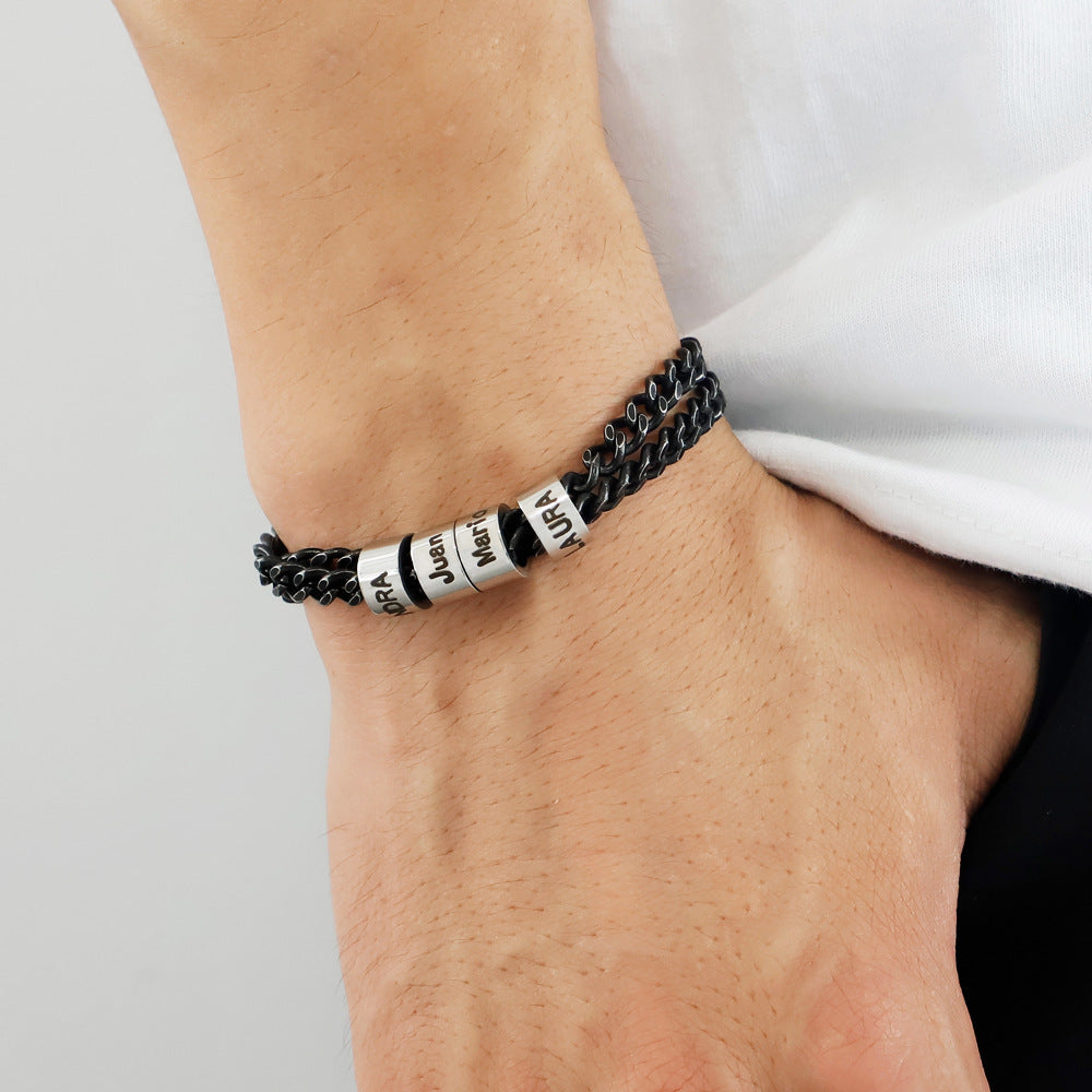 Men's Beaded Letter Bracelet Father's Day Gift