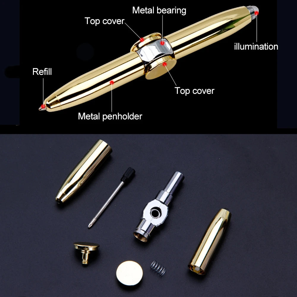 Decompression Finger Rotate Luminous Gyro Pens Toy