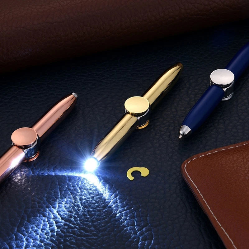 Decompression Finger Rotate Luminous Gyro Pens Toy