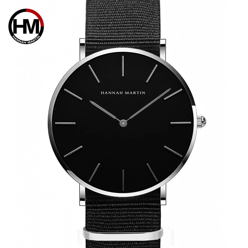 Men's Full Black Slim Simple Unisex Wristwatch